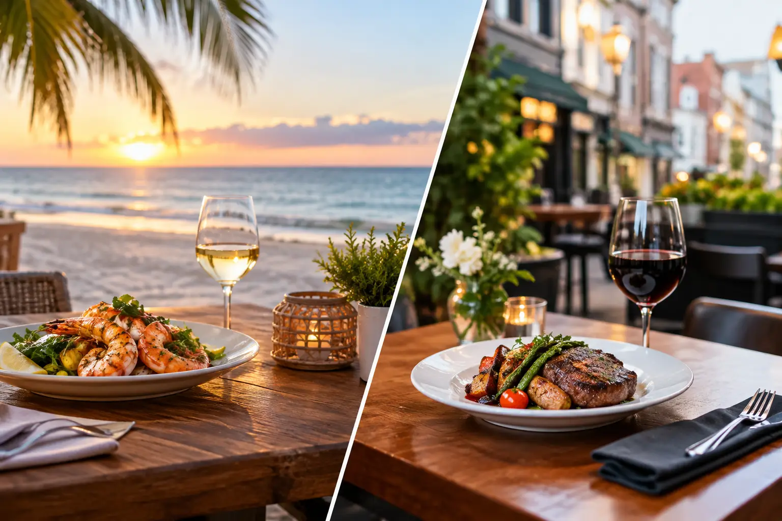 Beachfront Dining Versus Town Restaurants Compared